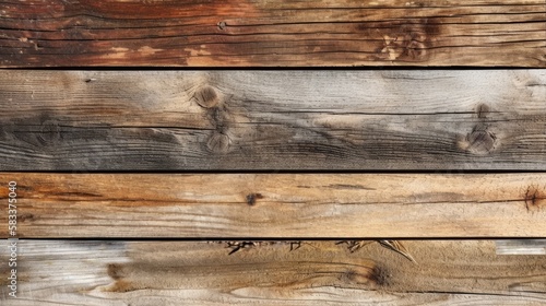 old wood planks textures isolated on white background, generative ai