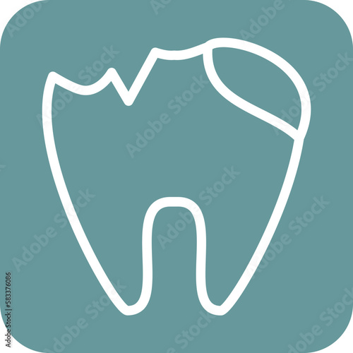 Vector Design Tooth Decayed Icon Style