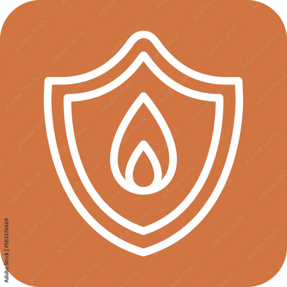 Vector Design Fire Shield Icon Style Vector Design Fire Shield Icon Style