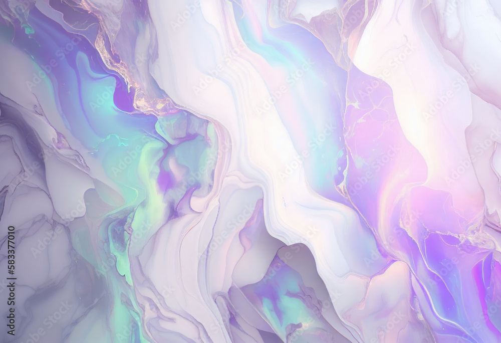 White Marble Texture Background, Abstract Watercolor Smoke Backdrop, Generative AI