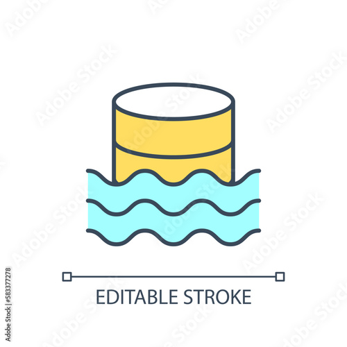 Data lake RGB color icon. Digital repository. Store raw file format. Datum management. Computer technology. Isolated vector illustration. Simple filled line drawing. Editable stroke