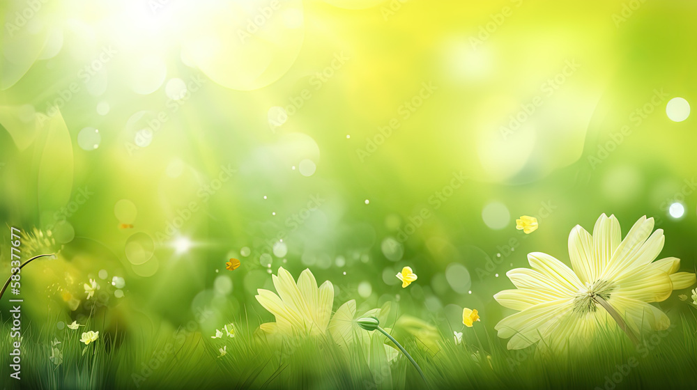 Fototapeta premium Green grass and sun