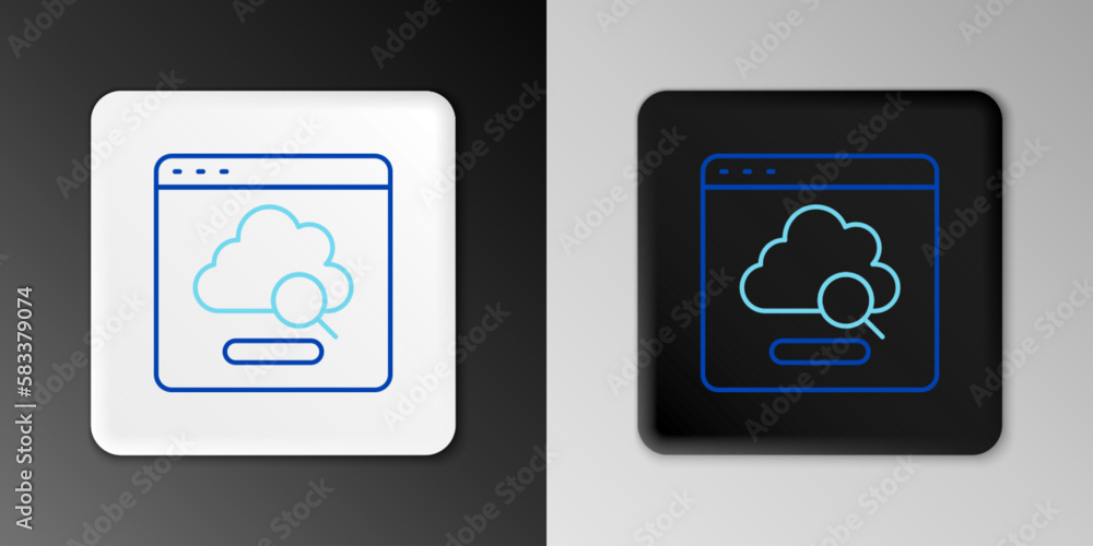 Line Cloud technology data transfer and storage icon isolated on grey background. Colorful outline concept. Vector Line Cloud technology data transfer and storage icon isolated on grey background. Colorful outline concept. Vector