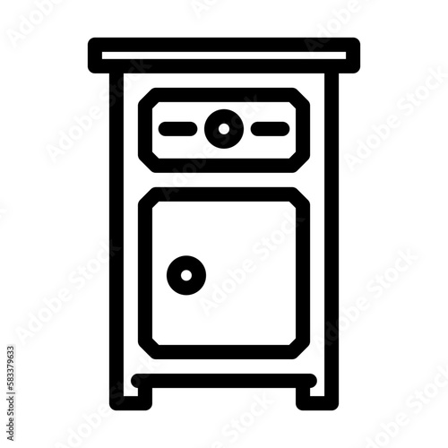 nightstand bedroom interior line icon vector illustration