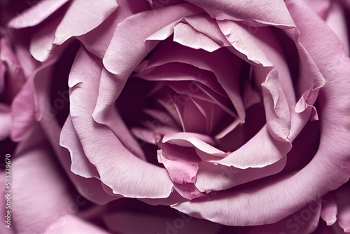 Close-up of a pink fresh rose button., created with generative ai photo