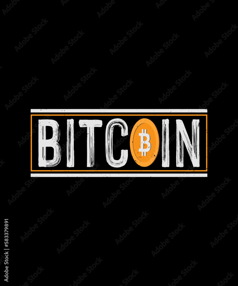 Obraz premium Crypto Bitcoin T-shirt Design