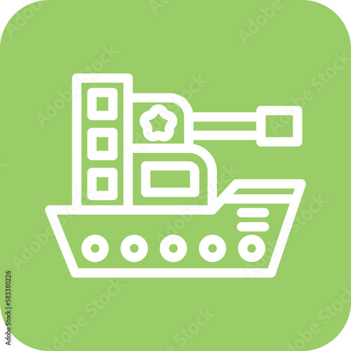 Vector Design Army Ship Icon Style