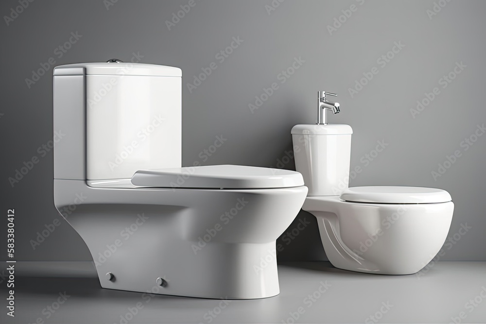 Actual toilet bowl. White toilet bowl, spotless ceramic bowls in the bathroom, top, side, and