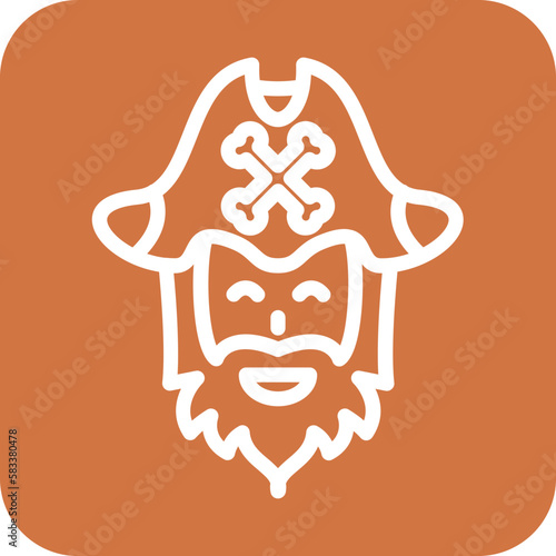 Vector Design Pirate Beard Icon Style