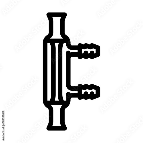 water condenser chemical glassware lab line icon vector illustration