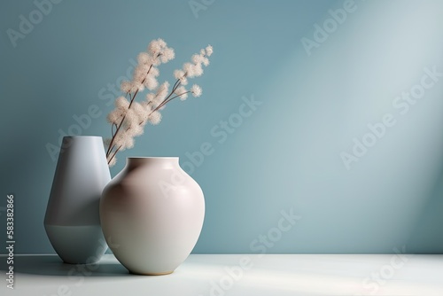 vase for home interior decoration with a soft background. Generative AI photo