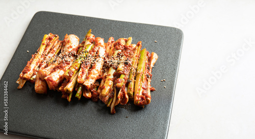 green onion kimchi ,Korean spicy pickles dish 