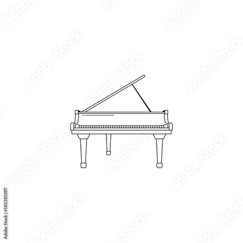 Piano icon isolated vector graphics