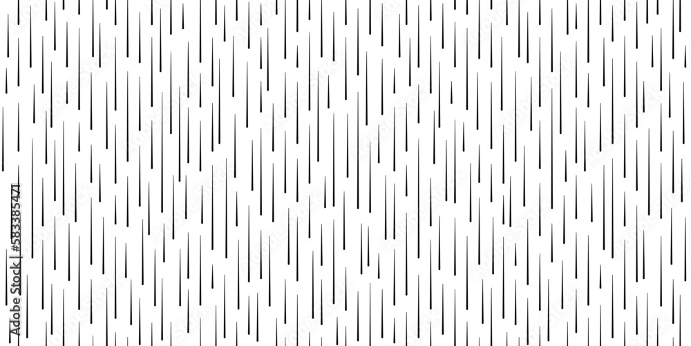 Heavy rain seamless pattern. Abstract drops geometric pattern. Rainy fall day texture. Dashed vertical lines. Vector illustration on white background.