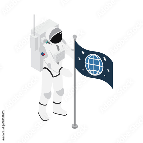 Astronaut Isometric Illustration