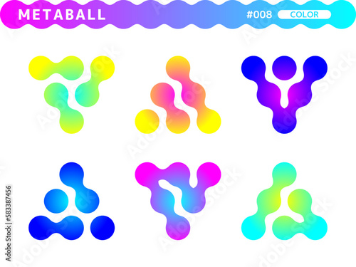 メタボールのカラースタイルのデザインセット_008
