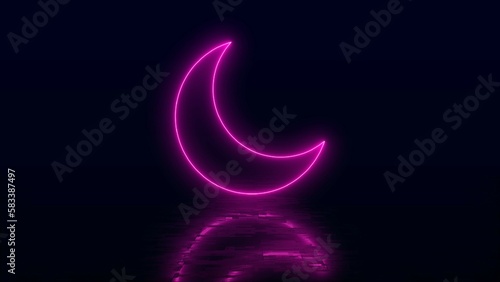 Ramadan glowing moon shaped light