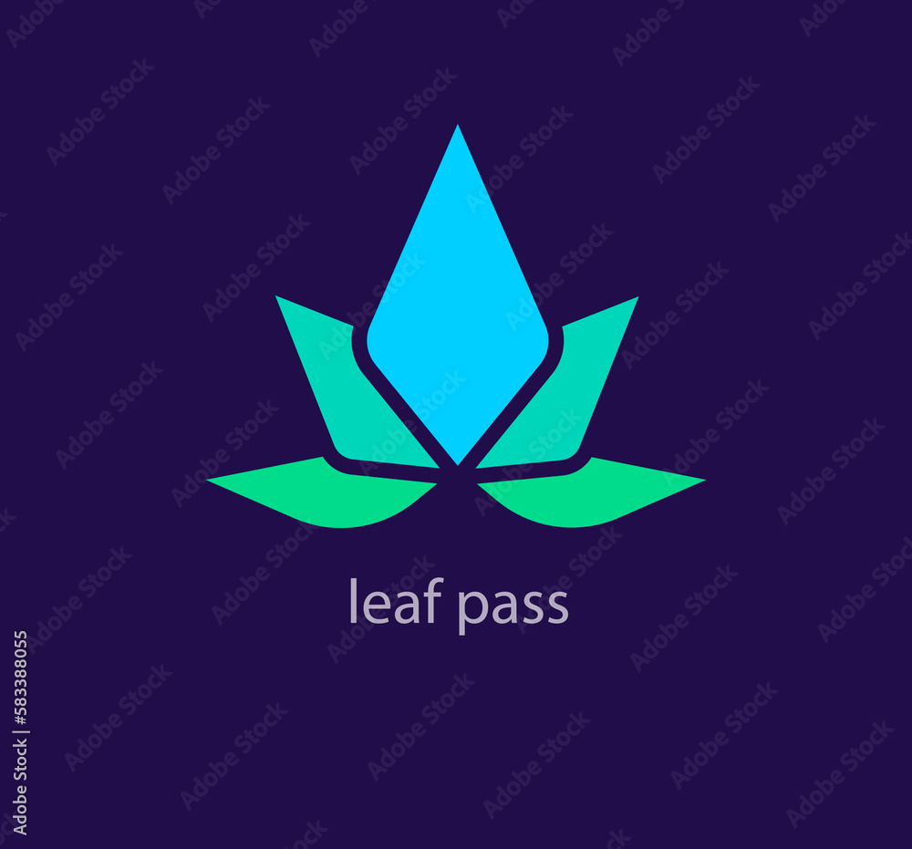 Obraz premium Unique leaf cycle logo. Modern design color transition. Foliage, natural leaf logo template. vector.