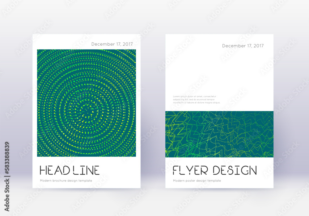 Fototapeta premium Minimal cover design template set. Green abstract
