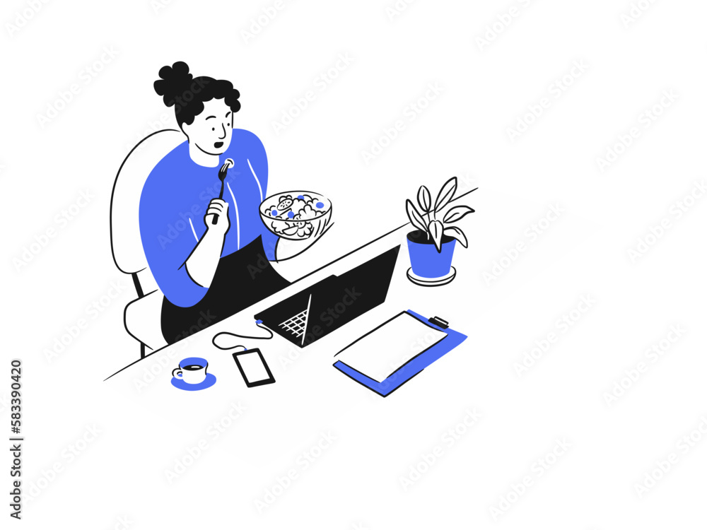 Spacy - Workspace Acitivy Illustration Set - People Work From Anywhere Illustration - Freelance Worker Office