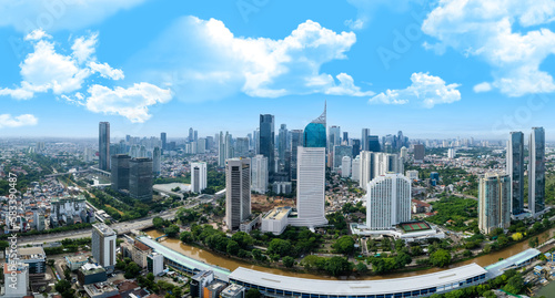 Skyline of jakarta. Jakarta is the capital city of indonesia and one of the most busy city in the world.  © alfin