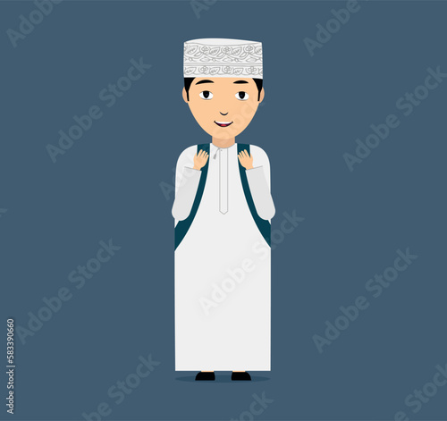 Arabic boy, school student from Oman