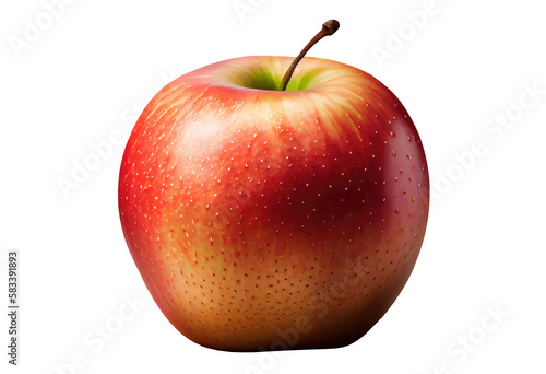Red apple isolated on transparent background. generative Ai