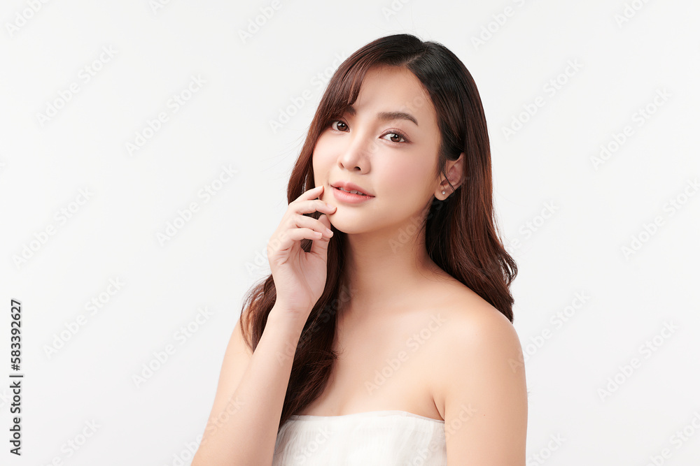 Beautiful young asian woman with clean fresh skin on white background, Face care, Facial treatment, Cosmetology, beauty and spa, Asian women portrait. Beautiful young asian woman with clean fresh skin on white background, Face care, Facial treatment, Cosmetology, beauty and spa, Asian women portrait.