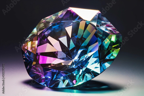 a colorful rare diamond crystal. generative AI.