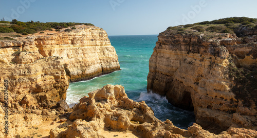 Coastal landscape, coast of the Algarve, Portugal.