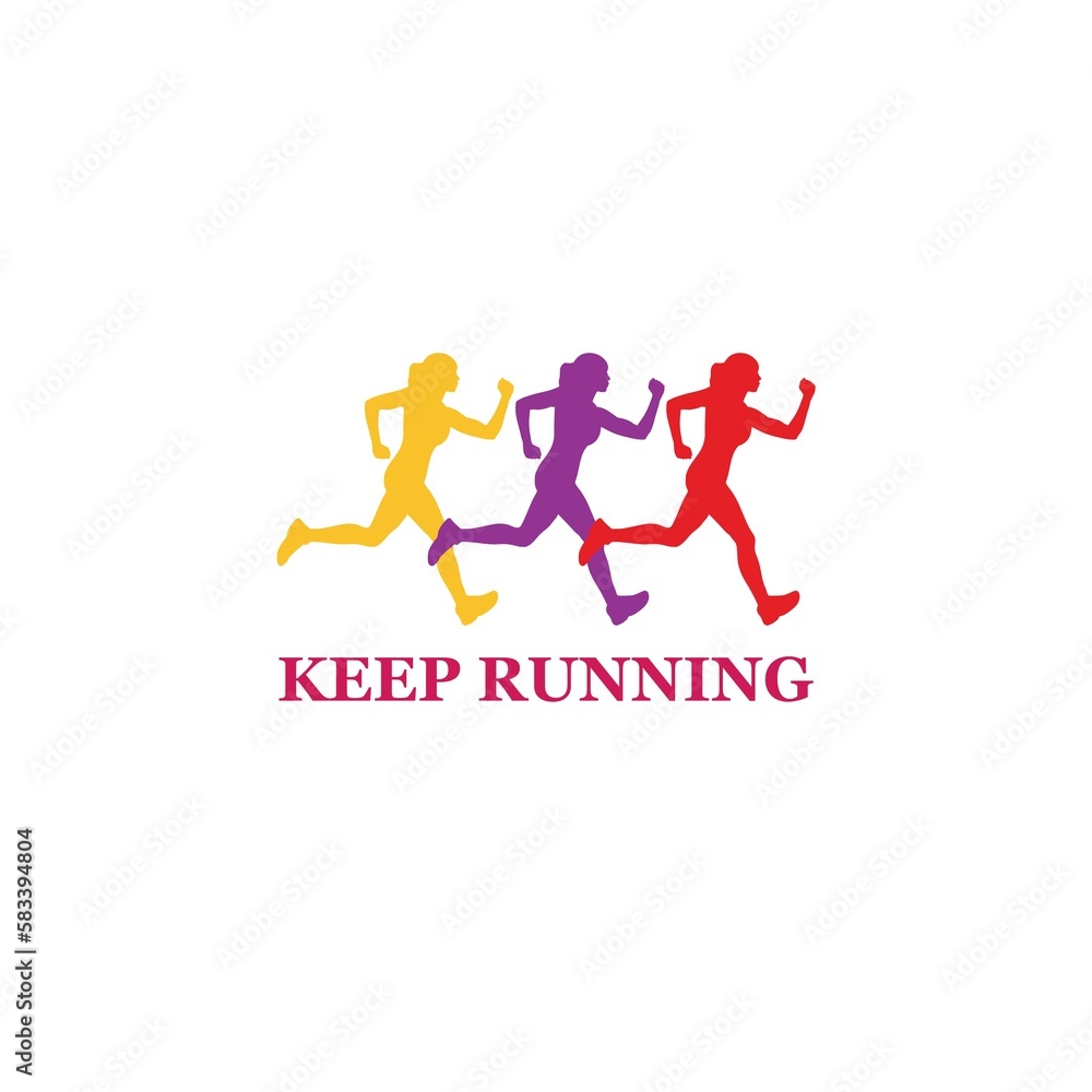 Keep running logo icon isolated on white background Keep running logo icon isolated on white background
