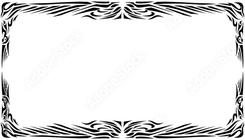 Illustration of a photo frame with a tribal design. Perfect for photo frames, invitation cards, greeting cards, book covers, wallpapers