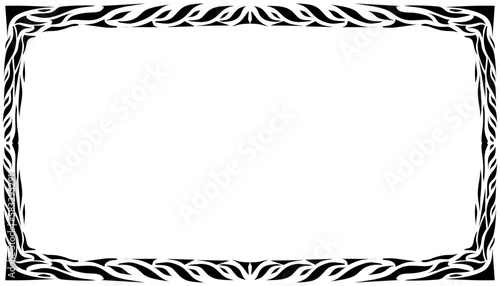 Illustration of a photo frame with a tribal design. Perfect for photo frames, invitation cards, greeting cards, book covers, wallpapers