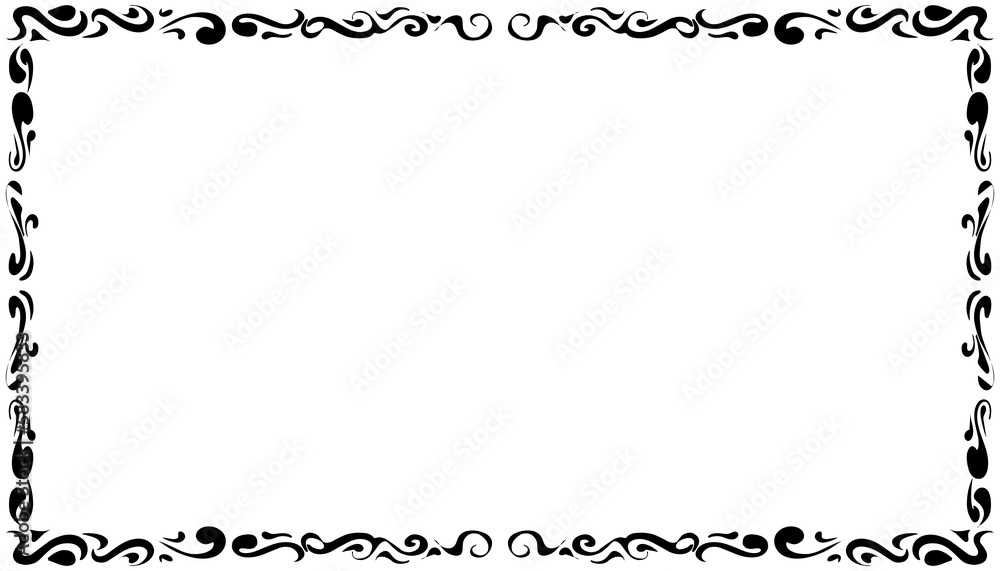 Illustration of a photo frame with a tribal design