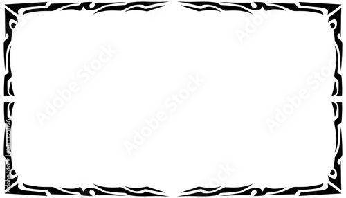 Illustration of a photo frame with a tribal design. Perfect for photo frames, invitation cards, greeting cards, book covers, wallpapers