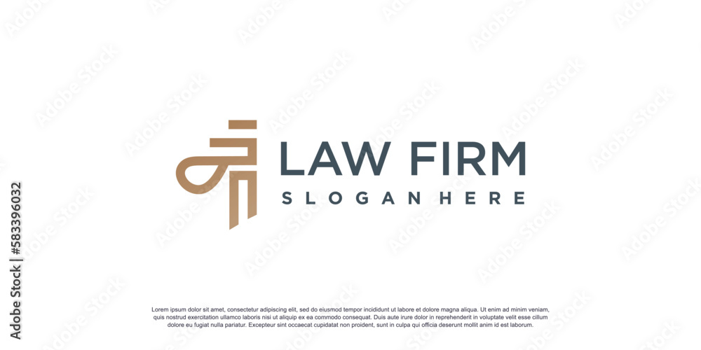 Law firm logo design template with simple and unique
