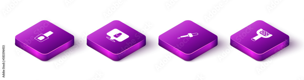 Set Isometric Bottle of nail polish, Manicure, Pipette with oil and Nail file icon. Vector Set Isometric Bottle of nail polish, Manicure, Pipette with oil and Nail file icon. Vector