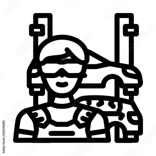 automotive body and glass repairer line icon vector illustration