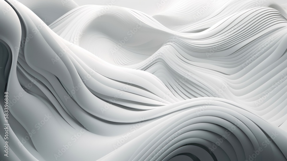 Fototapeta premium abstract white wavy background, Generative AI