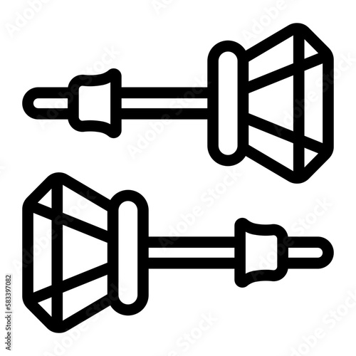 stud earrings line icon