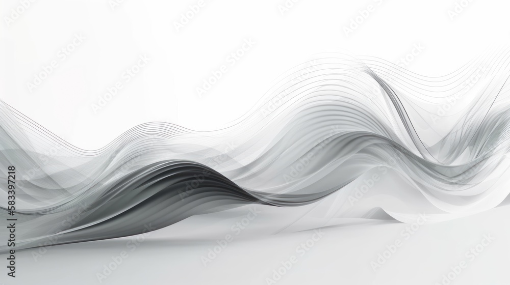 Obraz premium abstract white wavy background, Generative AI