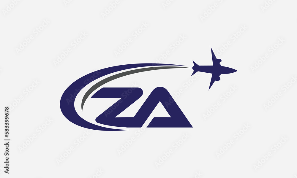Fototapeta premium Tour and travel logo design, Airline agency symbol and aviation company monogram vector