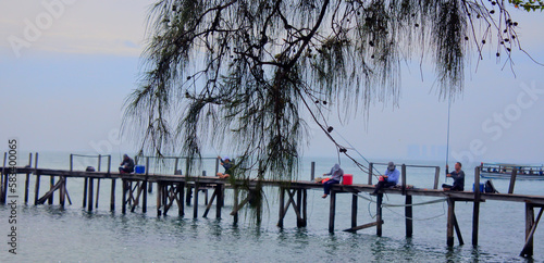 fishing on Bidadari Island, Jakarta photo