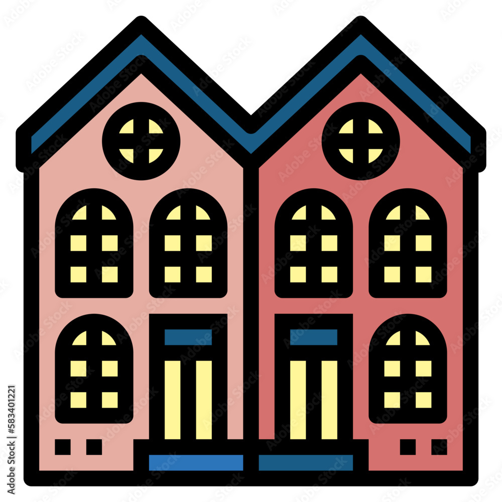 house filled outline icon style