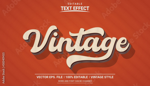 Retro vintage grunge effect editable vector text effect