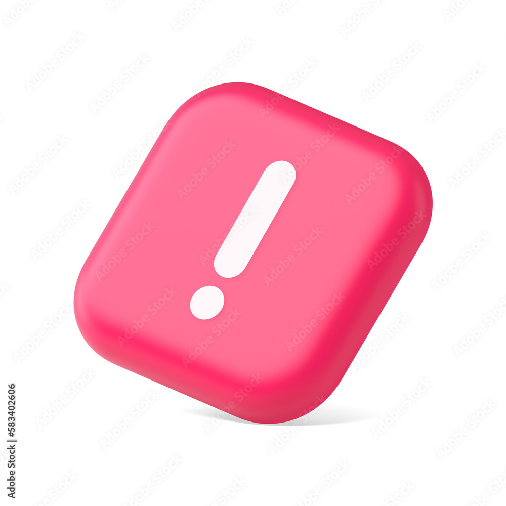 Exclamation mark keyboard button important attention point cyberspace communication 3d isometric icon Exclamation mark keyboard button important attention point cyberspace communication 3d isometric icon