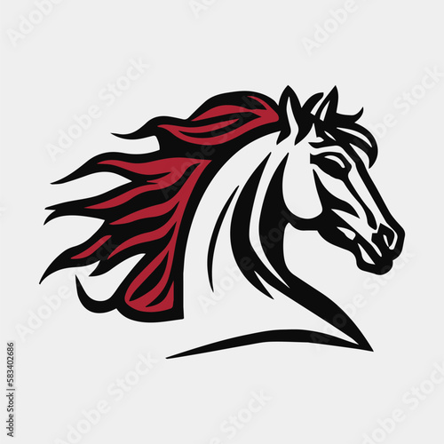 horse head logo design mascot vector