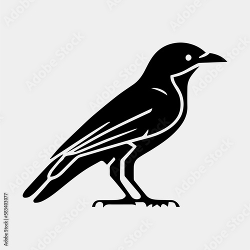 crow sitting vector silhouette isolated