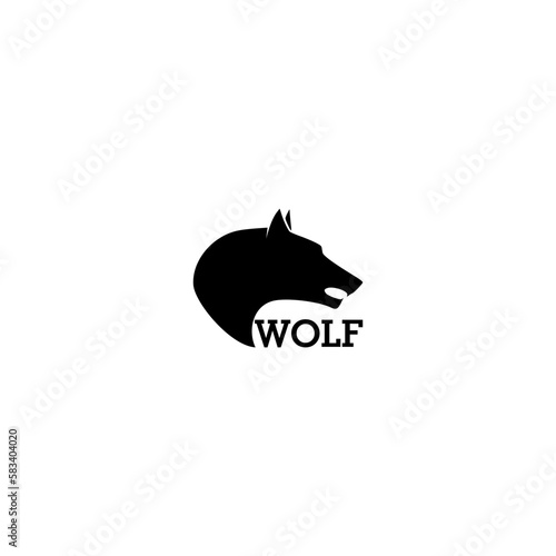 Creative wolf head logo design isolated on white background