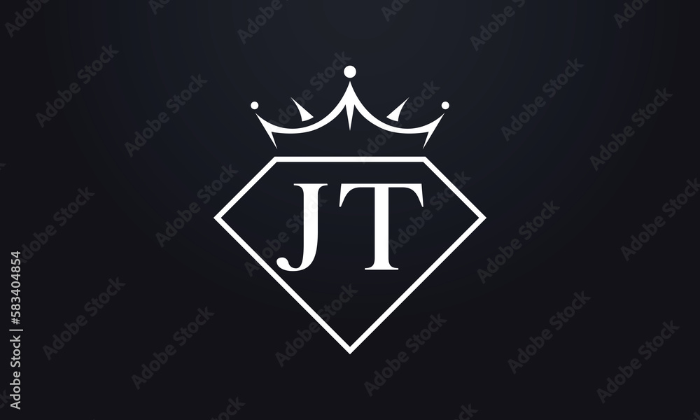 Diamond crown vector. Luxury queen logo for jewelry vector with letters Diamond crown vector. Luxury queen logo for jewelry vector with letters